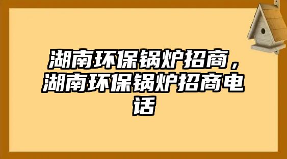 湖南環(huán)保鍋爐招商，湖南環(huán)保鍋爐招商電話