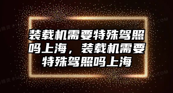 裝載機需要特殊駕照嗎上海，裝載機需要特殊駕照嗎上海